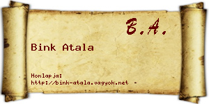 Bink Atala névjegykártya